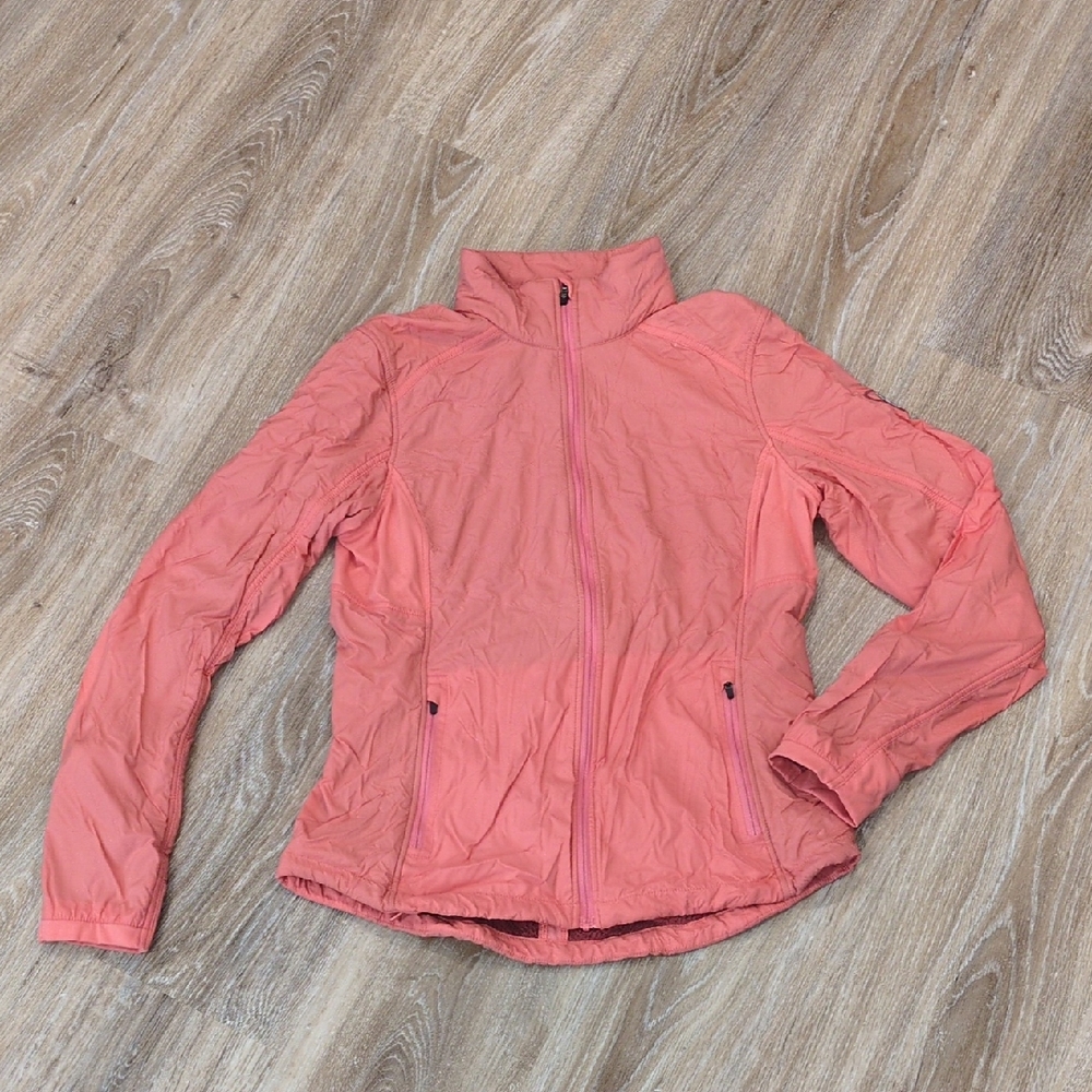 🧡Kühl Lightweight Fleece Lined Windbreaker Women's Peach Full-Zip Jacket sz S🧡